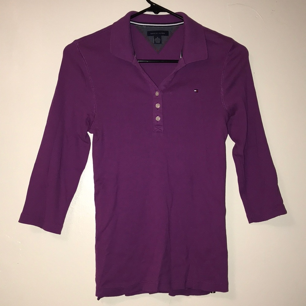 Tommy Hilfiger purple 3/4th sleeve top for women